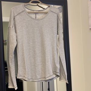 Columbia long sleeve grey striped tee medium